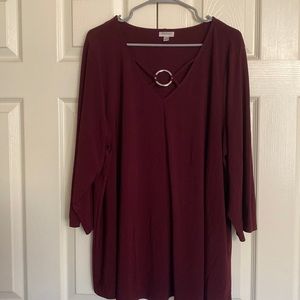Burgundy plus size blouse from Avenue